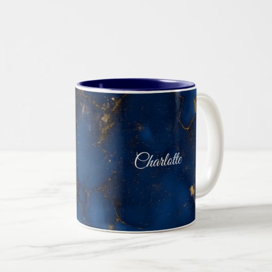 Personalized Luxury Marble Pattern Custom Name Mug ツートーンマグカップ (正面右)