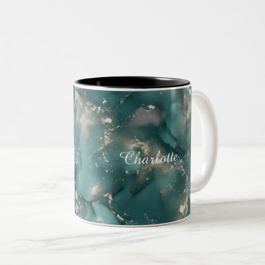 Personalized Luxury Marble Pattern Custom Name Mug ツートーンマグカップ (正面右)
