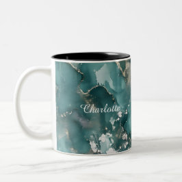 Personalized Luxury Marble Pattern Custom Name Mug ツートーンマグカップ