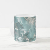 Personalized Luxury Marble Pattern Custom Name Mug フロストグラスマグカップ (正面左)
