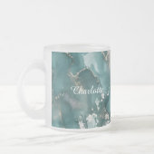 Personalized Luxury Marble Pattern Custom Name Mug フロストグラスマグカップ (左)