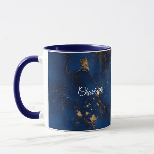 Personalized Luxury Marble Pattern Custom Name Mug マグカップ (左)