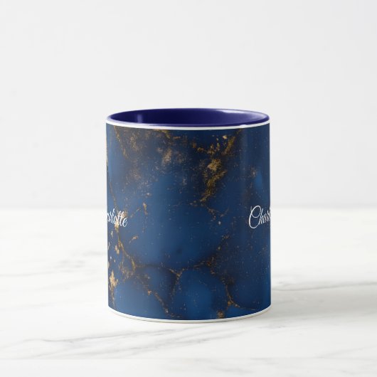 Personalized Luxury Marble Pattern Custom Name Mug マグカップ (中央)
