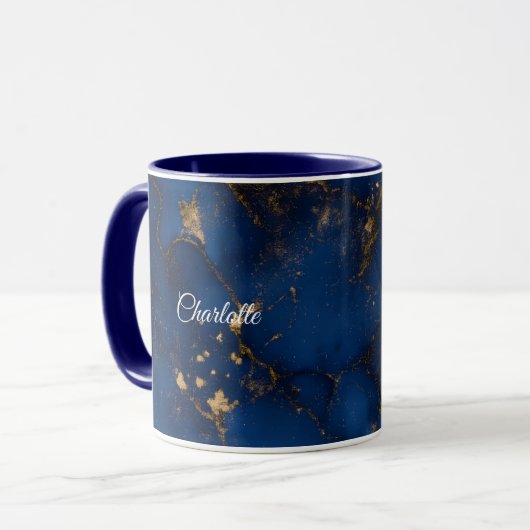 Personalized Luxury Marble Pattern Custom Name Mug マグカップ (正面左)