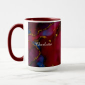 Personalized Luxury Marble Pattern Custom Name Mug マグカップ (左)