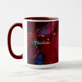 Personalized Luxury Marble Pattern Custom Name Mug マグカップ