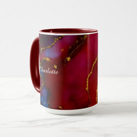 Personalized Luxury Marble Pattern Custom Name Mug マグカップ (正面左)