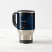 Personalized Luxury Marble Pattern Travel Mug トラベルマグ (正面左)