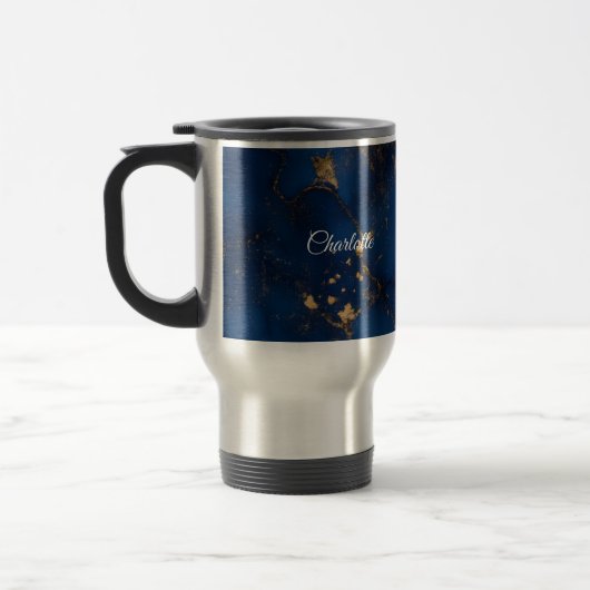 Personalized Luxury Marble Pattern Travel Mug トラベルマグ (左)