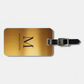 Personalized Luxury Monogram Faux Gold Metal  ラゲッジタグ (正面横)