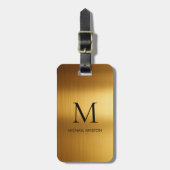 Personalized Luxury Monogram Faux Gold Metal  ラゲッジタグ (正面縦)