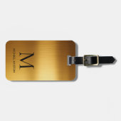 Personalized Luxury Monogram Faux Gold Metal  ラゲッジタグ (正面横)