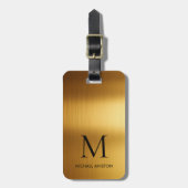 Personalized Luxury Monogram Faux Gold Metal  ラゲッジタグ (正面縦)