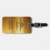 Personalized Luxury Monogram Gold Travel           ラゲッジタグ (正面横)