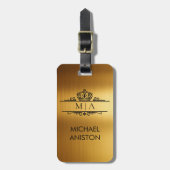 Personalized Luxury Monogram Gold Travel           ラゲッジタグ (正面縦)