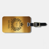 Personalized Luxury Monogram Gold Travel           ラゲッジタグ (正面横)