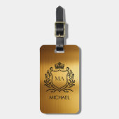 Personalized Luxury Monogram Gold Travel           ラゲッジタグ (正面縦)