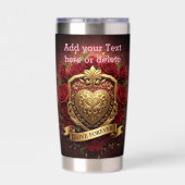Personalized Luxury Valentine Gold Heart Rose  保温保冷タンブラー (背面)