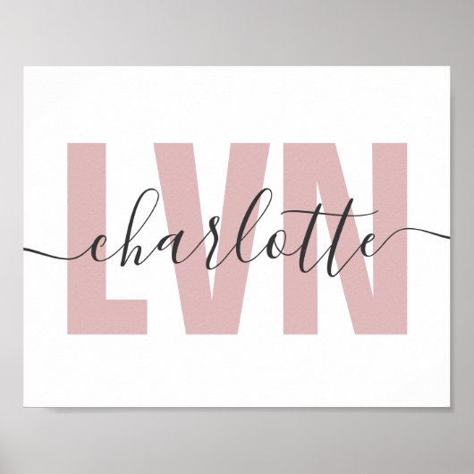 Personalized LVN Licensed Vocational Nurse Chic ポスター (正面)