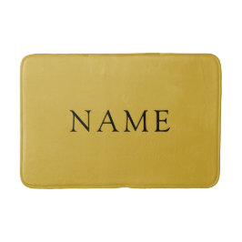 Personalized M Gold Bath Mat with Custom Name バスマット