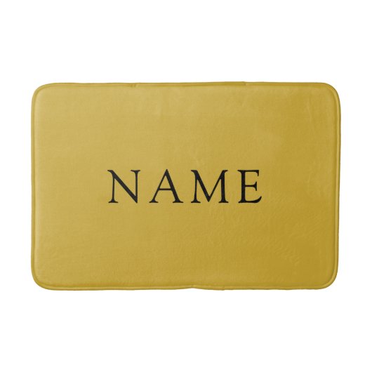 Personalized M Gold Bath Mat with Custom Name バスマット (正面)