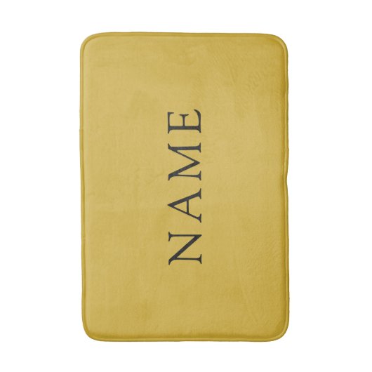 Personalized M Gold Bath Mat with Custom Name バスマット (正面縦)