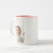 Personalized Magazine Cover Mom – Custom Photo ツートーンマグカップ (正面左)