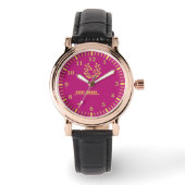 Personalized Magenta Laurel Luxury 腕時計 (正面)