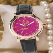 Personalized Magenta Laurel Luxury 腕時計