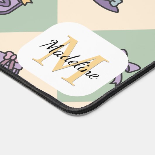 Personalized Magic Academy Wizard School Green デスクマット (コーナー)