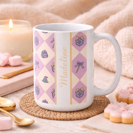 Personalized Magic Academy Wizard School Pink コーヒーマグカップ