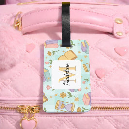 Personalized Magic Books Girl Mint Green School ラゲッジタグ