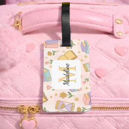 Personalized Magic Books Girl Pink School Witch ラゲッジタグ