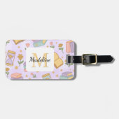 Personalized Magic Books Girl Purple Name ラゲッジタグ (正面横)
