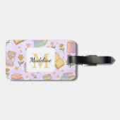 Personalized Magic Books Girl Purple Name ラゲッジタグ (裏面横)