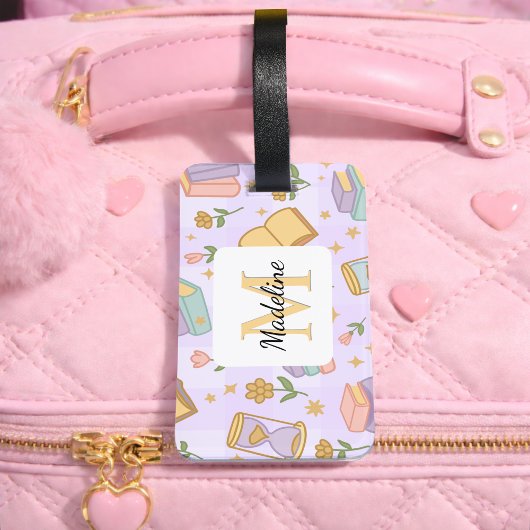 Personalized Magic Books Girl Purple Name ラゲッジタグ