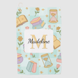 Personalized Magic Books Girl School Mint Green ゴルフタオル