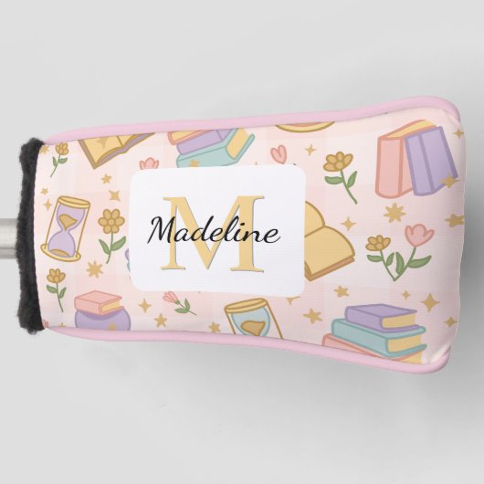 Personalized Magic Books Girl School Pink ゴルフヘッドカバー (正面)