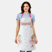 Personalized Magical Fairy Dachshund Dog in Pink  エプロン (着用した状態)