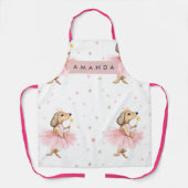 Personalized Magical Fairy Dachshund Dog in Pink エプロン (正面)