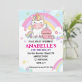 Personalized Magical Rainbow Unicorn Birthday  招待状 (スタンド正面)
