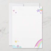 Personalized Magical Rainbow Unicorn Birthday  招待状 (裏面)