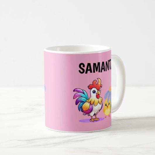 Personalized Magical Rooster Mug コーヒーマグカップ (正面右)