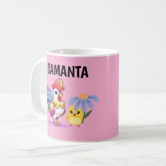 Personalized Magical Rooster Mug コーヒーマグカップ (正面左)