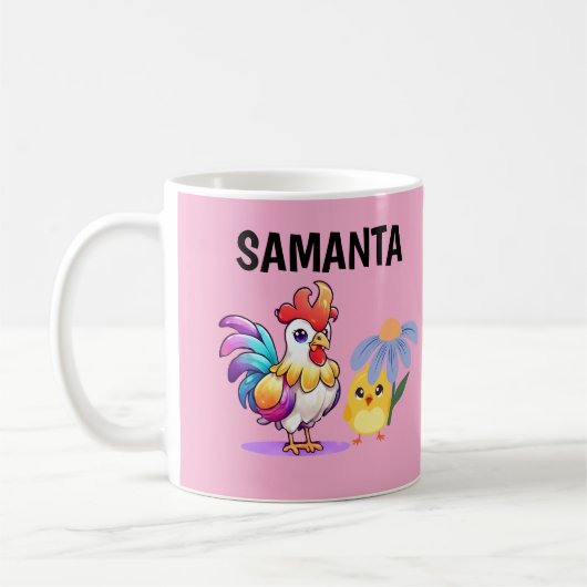 Personalized Magical Rooster Mug コーヒーマグカップ (左)