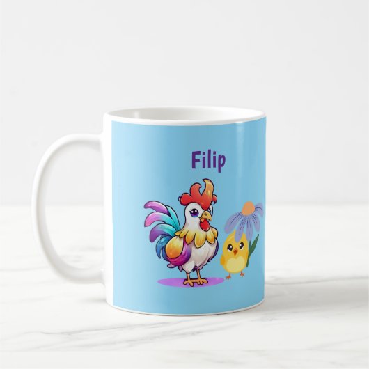 Personalized Magical Rooster Mug コーヒーマグカップ (左)