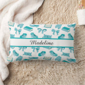 Personalized Magical Storybook Princess Teal ランバークッション (ブランケット)