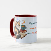 Personalized Magical Teal Calico Cat & Coffee Mug マグカップ (正面左)