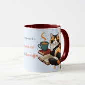 Personalized Magical Teal Calico Cat & Coffee Mug マグカップ (正面右)
