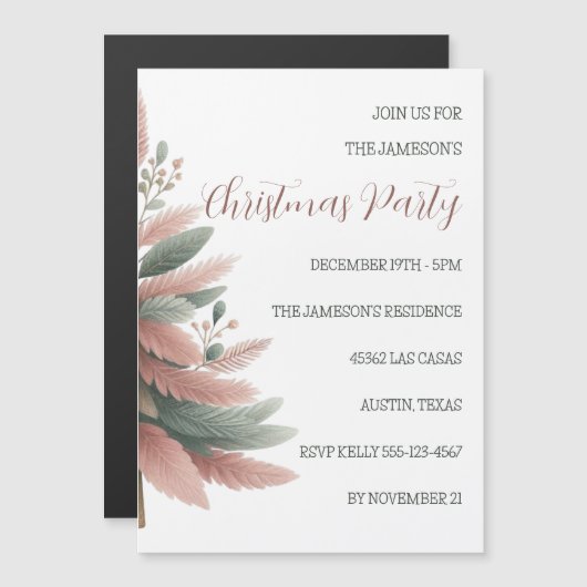 Personalized Magnetic Christmas Party Invitation マグネット招待状 (正面/裏面)